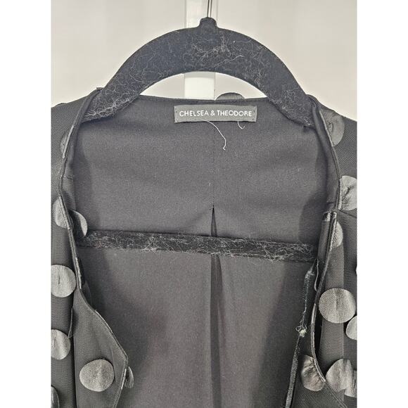 Chelsea & Theodore Black Spotted Long Sleeve Open Front Jacket Sz 1X - Picture 3 of 4